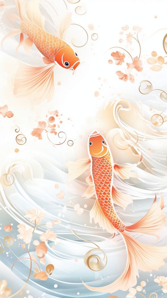 Fish wallpaper goldfish pattern animal.