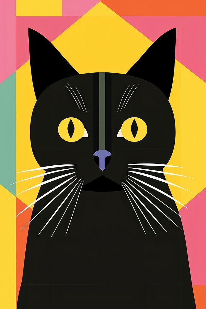 A black cat creativity portrait pattern.