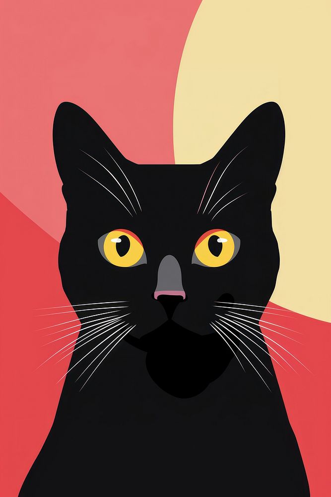 A black cat portrait animal mammal.