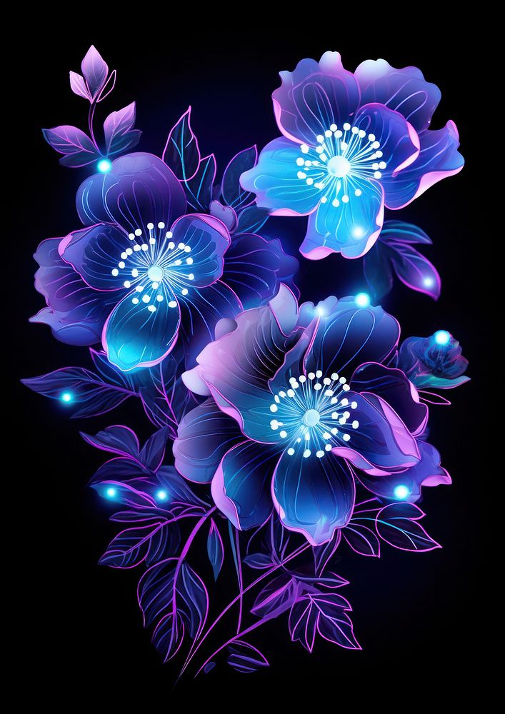 Flowers pattern purple violet.
