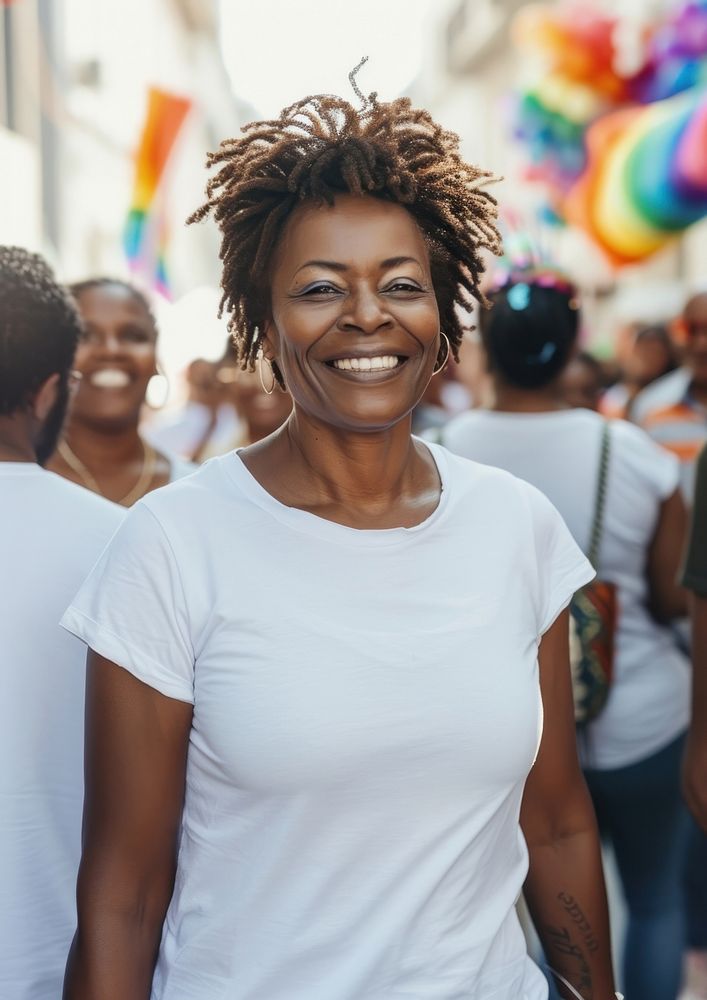 African middle age women standing smiling portrait adult smile.