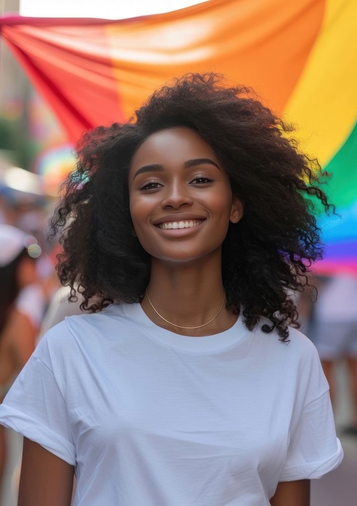 Black teen women standing smiling portrait adult smile.