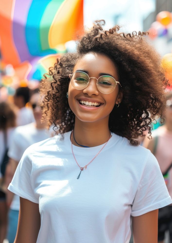Black teen women standing smiling portrait smile individuality.