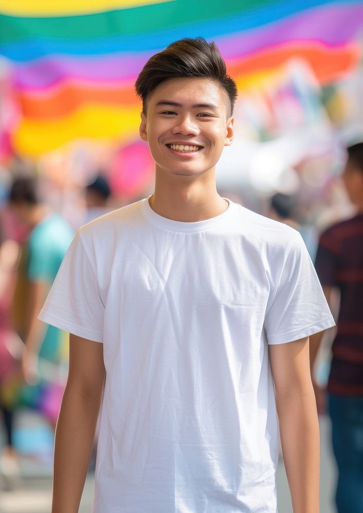 South east asian teen men standing smilin portrait smiling smile.