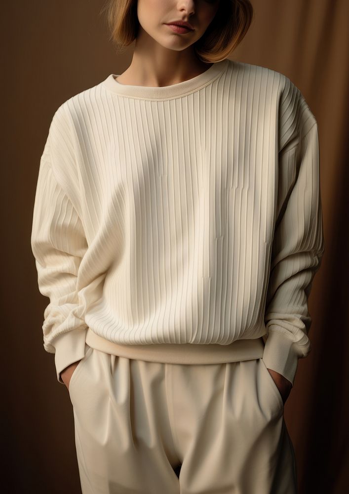 Cotton sweatshirt sweater sleeve blouse.