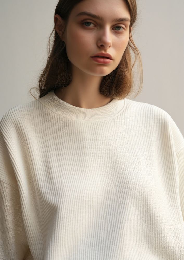 Cotton sweatshirt sweater sleeve neck.