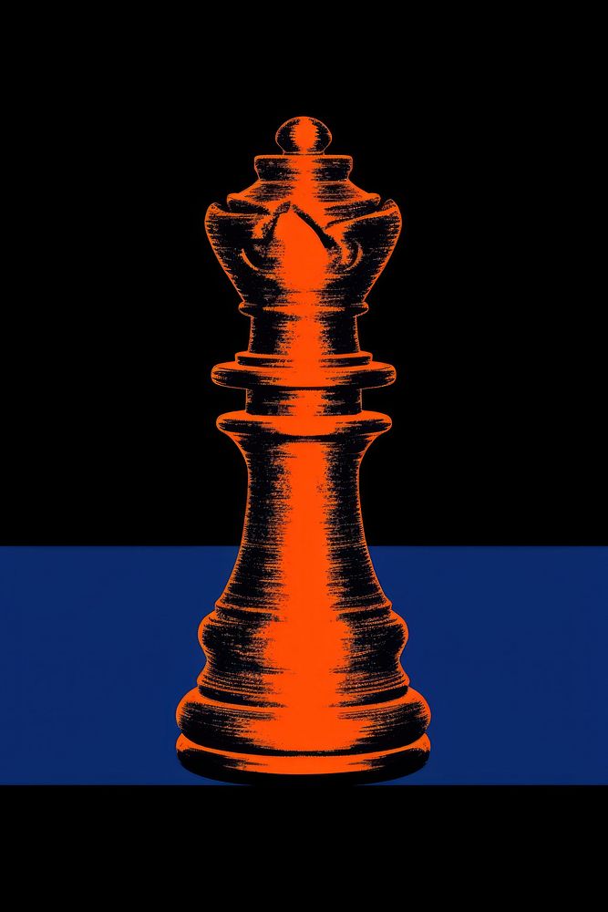 Chess piece blue game red.