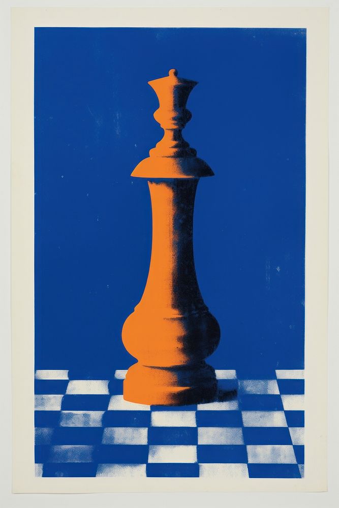 Chess piece craft game blue.