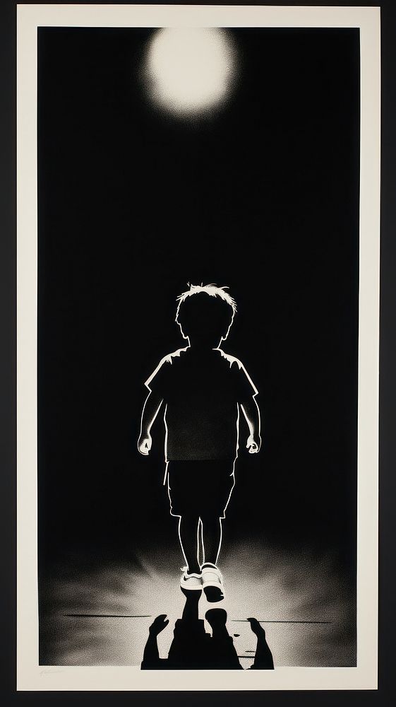 Kid silhouette black representation.