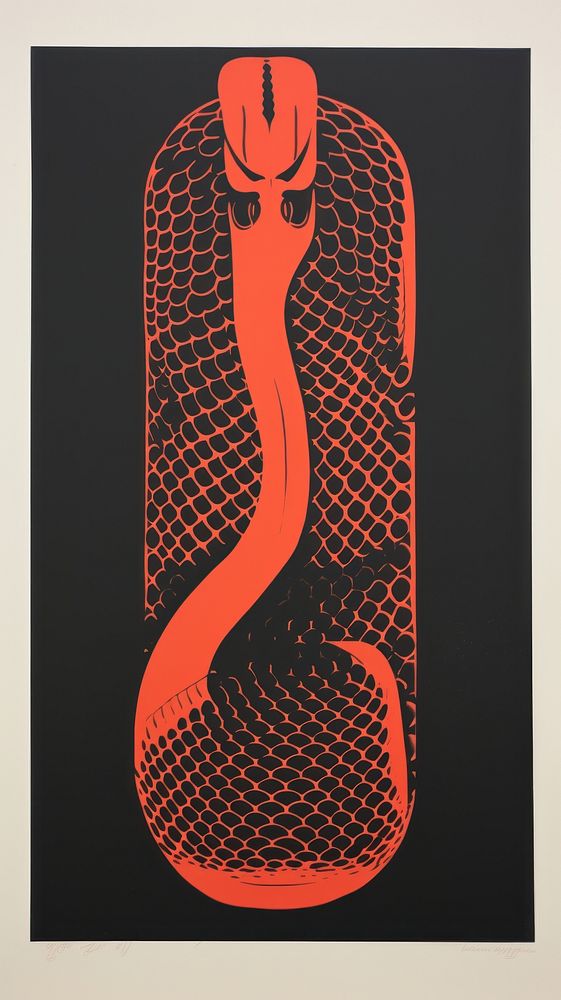 Snake red representation calligraphy.