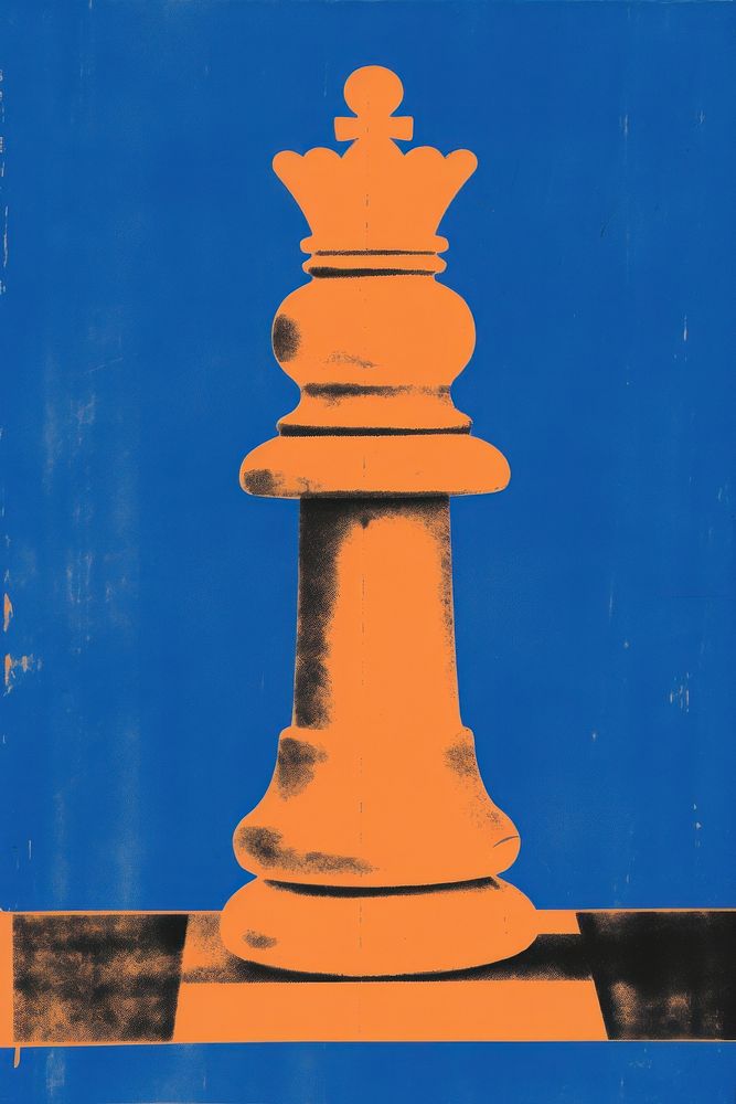 Queen chess piece game blue art.