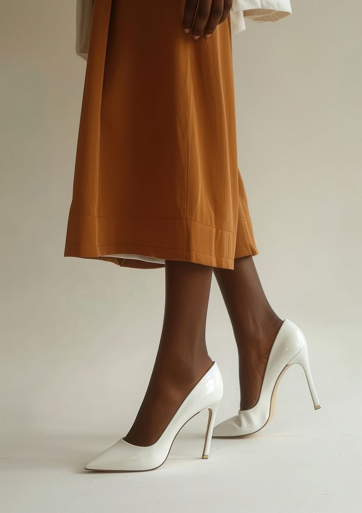 White High heels mockup footwear adult women.