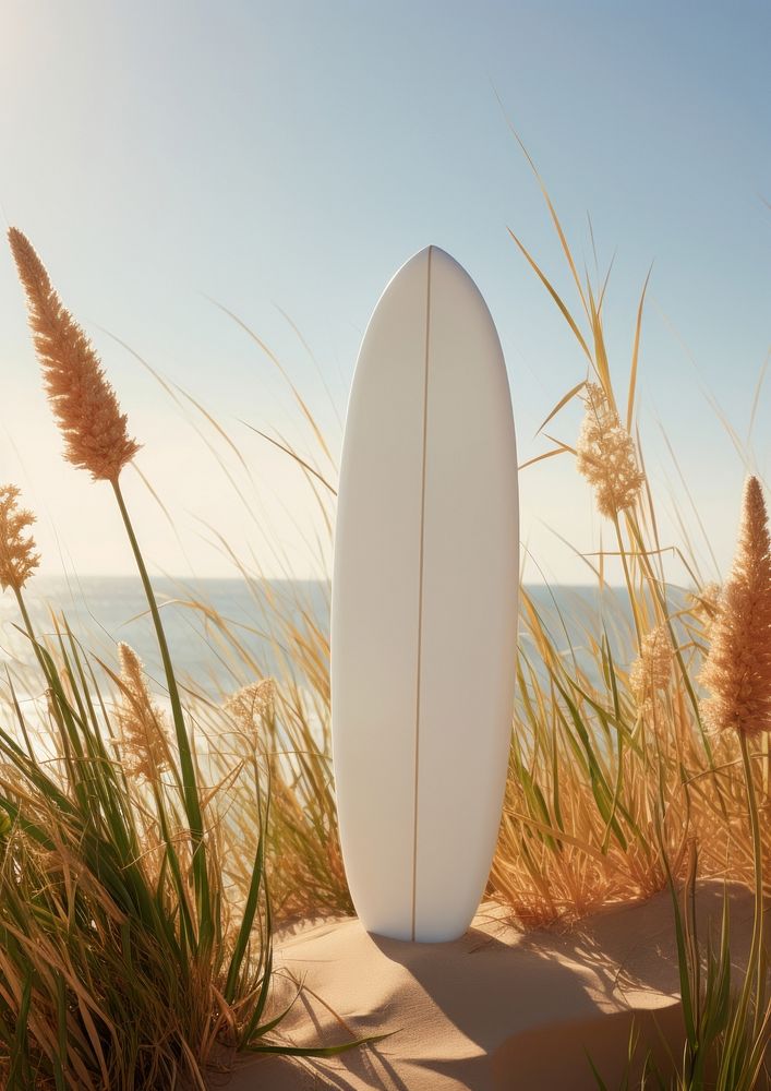 White surfboard on the beach outdoors nature sports.