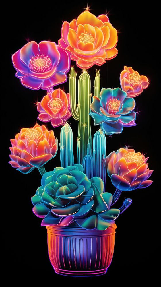 A cactus glowing pattern flower.