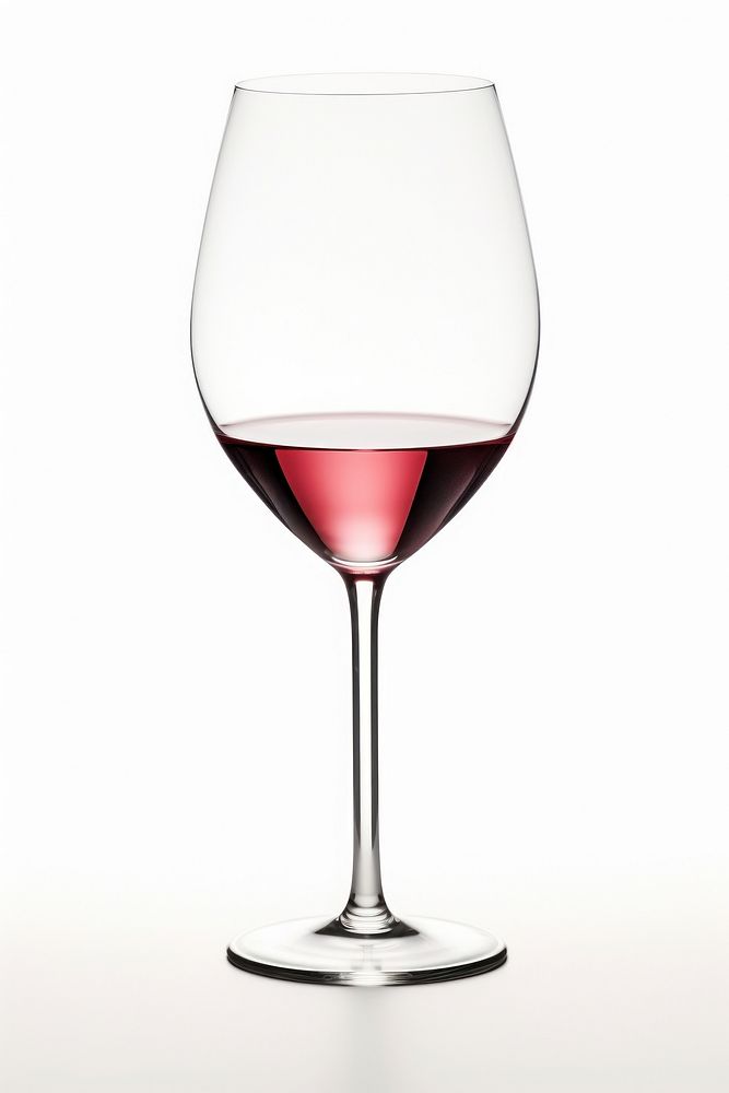 Glass of wine drink white background refreshment.