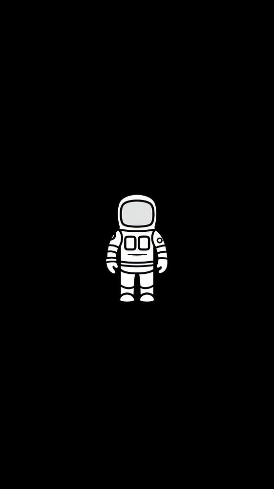 Astronaut white black black background.