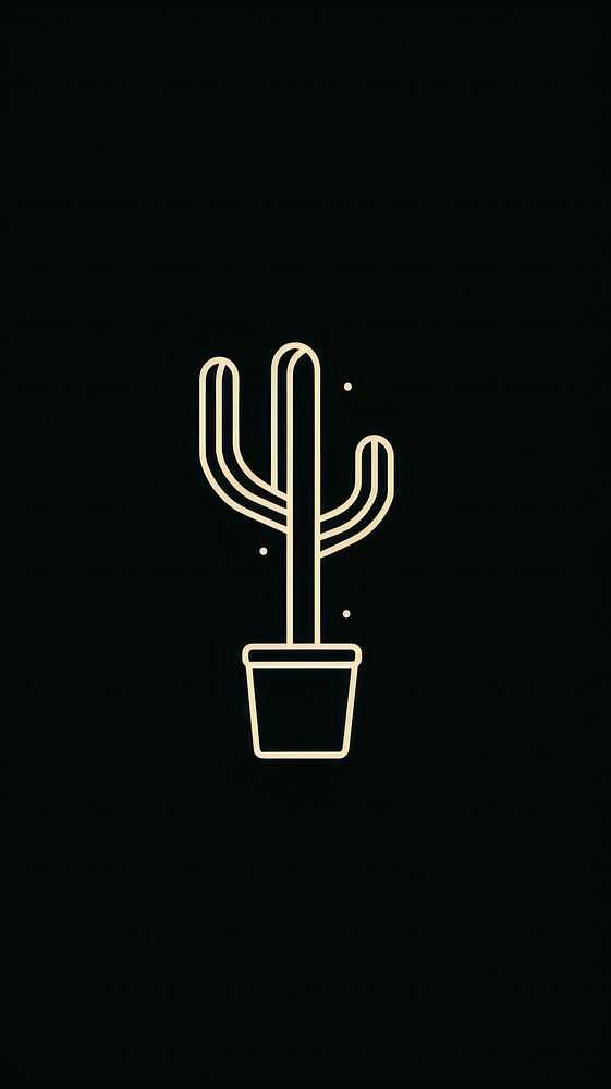 Cactus black line logo.