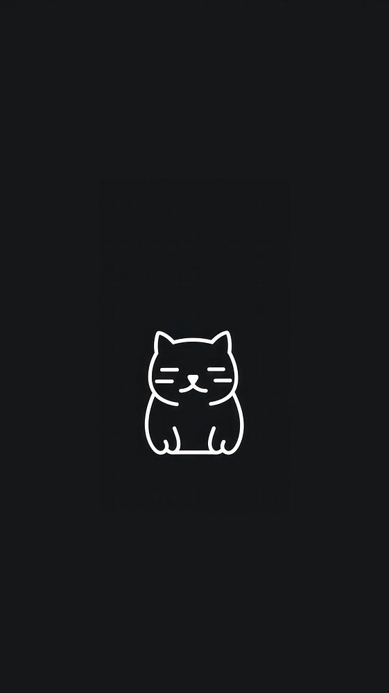 Cat black white logo.