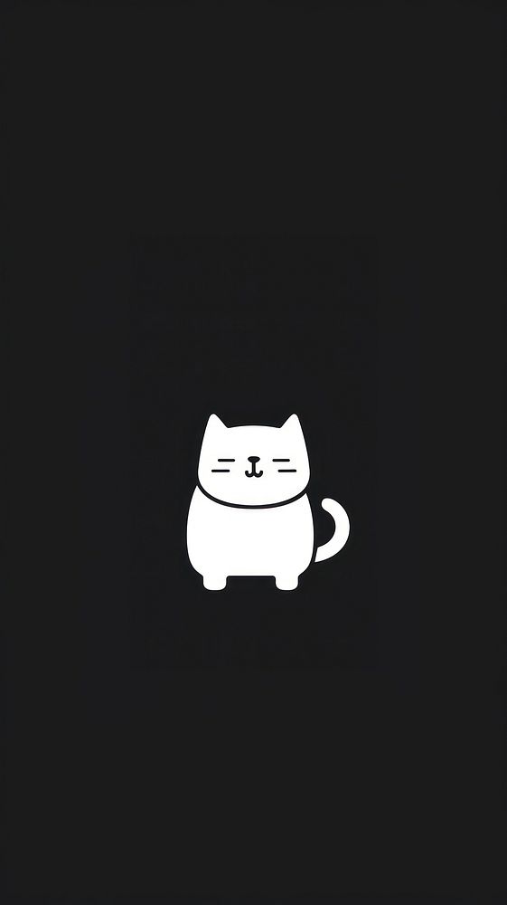 Cat cartoon black white.