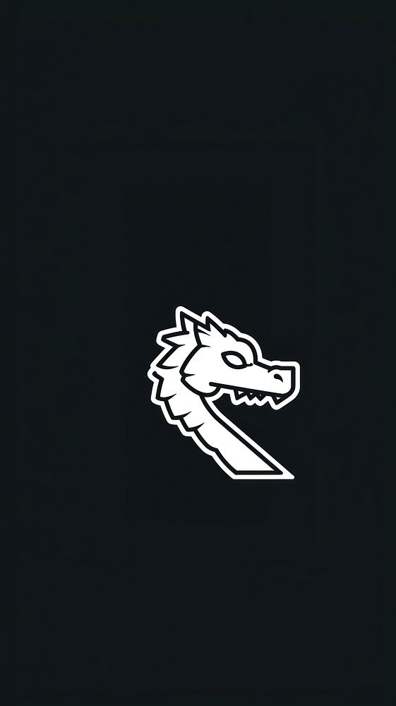 Chinese dragon logo black white.