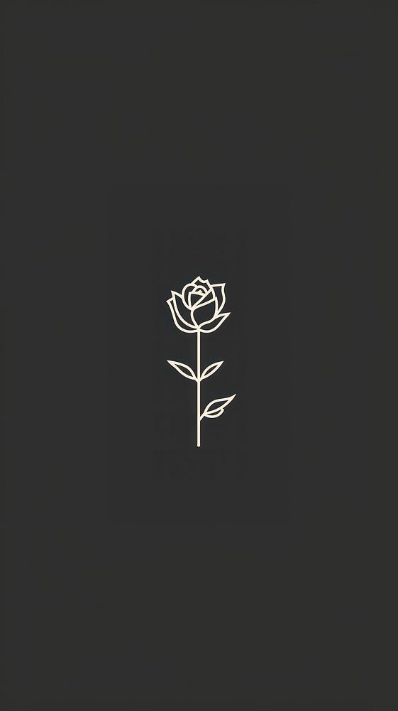 Rose white logo black background.