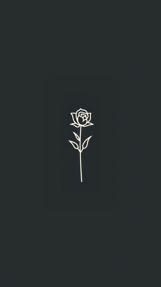 Rose logo white black background.