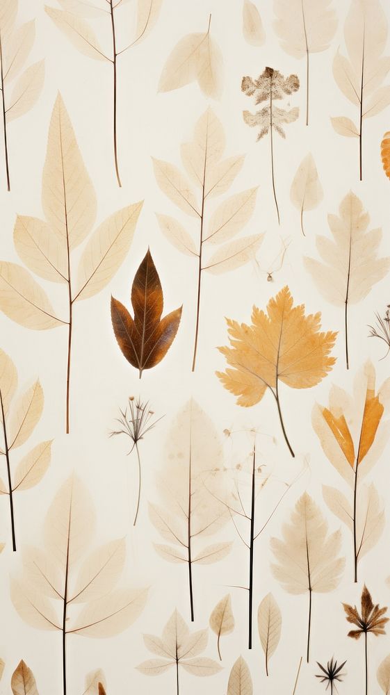 Real pressed leaves pattern backgrounds wallpaper plant.
