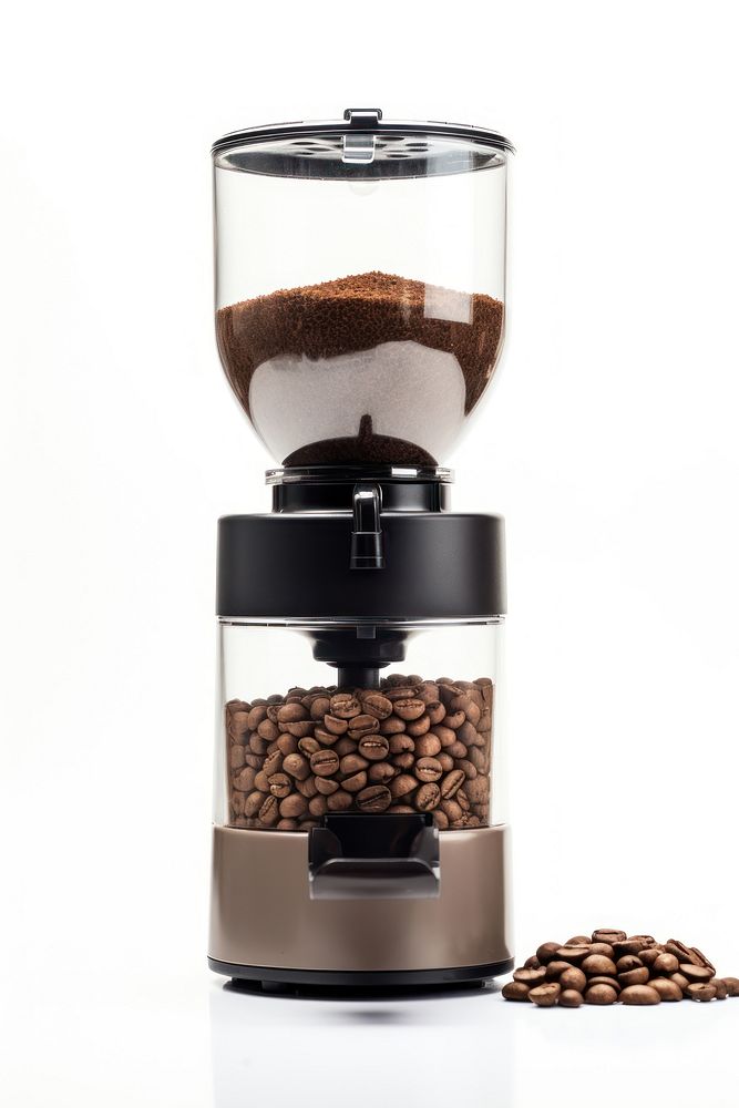 Modern coffee grinder white background coffeemaker refreshment.