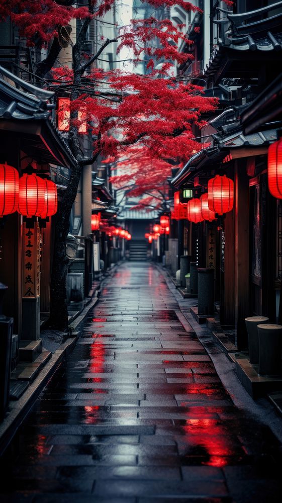 A photo of japan street alley city.