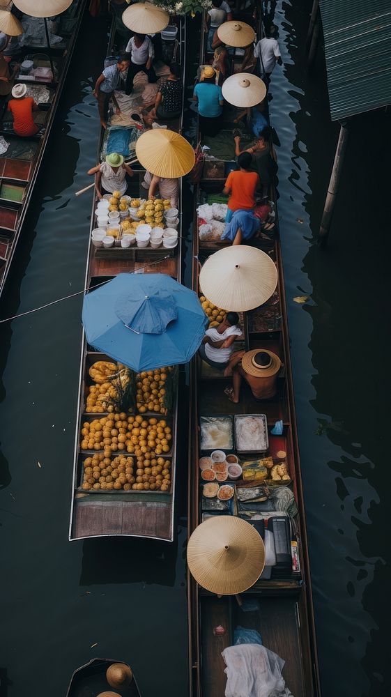 Thai floating market vehicle transportation architecture.