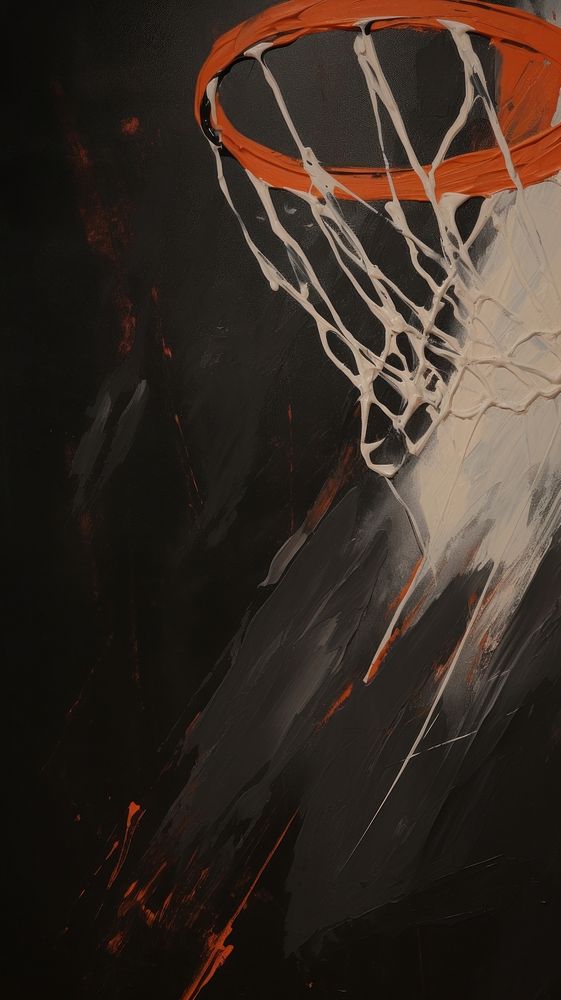 Acrylic paint of Basketball basketball sports painting.