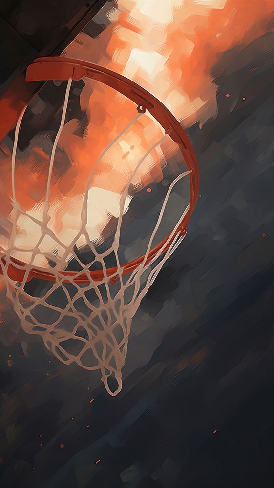 Acrylic paint of Basketball basketball sports backgrounds.