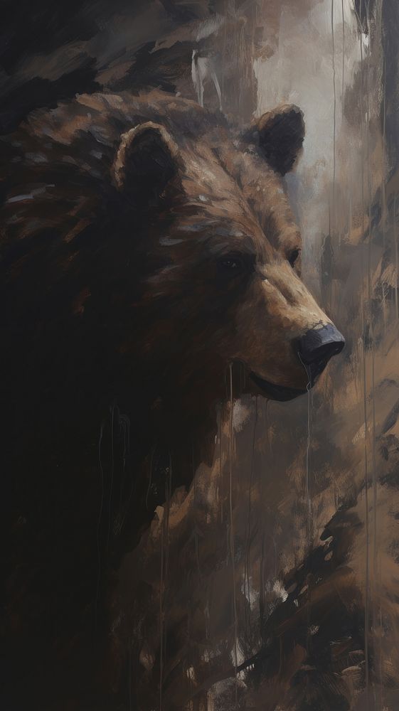 Bear wildlife painting mammal.