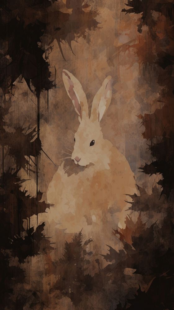 Acrylic paint of Rabbit painting rodent animal.
