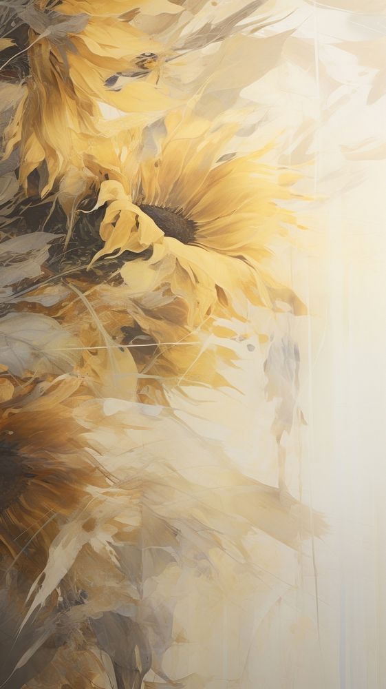 Acrylic paint of sunflower painting backgrounds abstract.