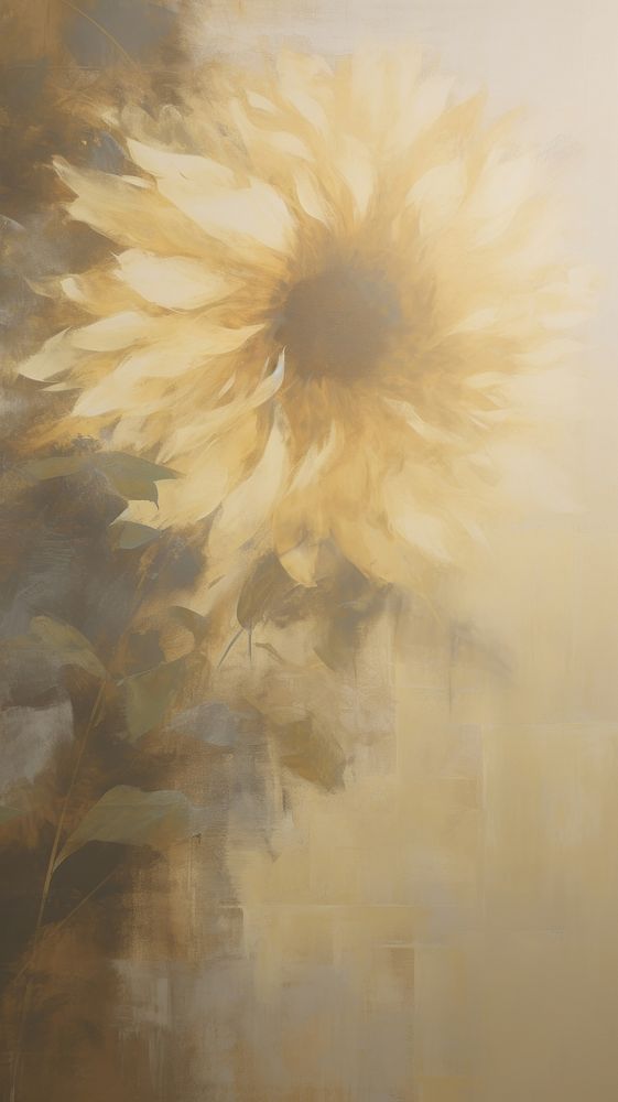 Acrylic paint of sunflower painting plant backgrounds.