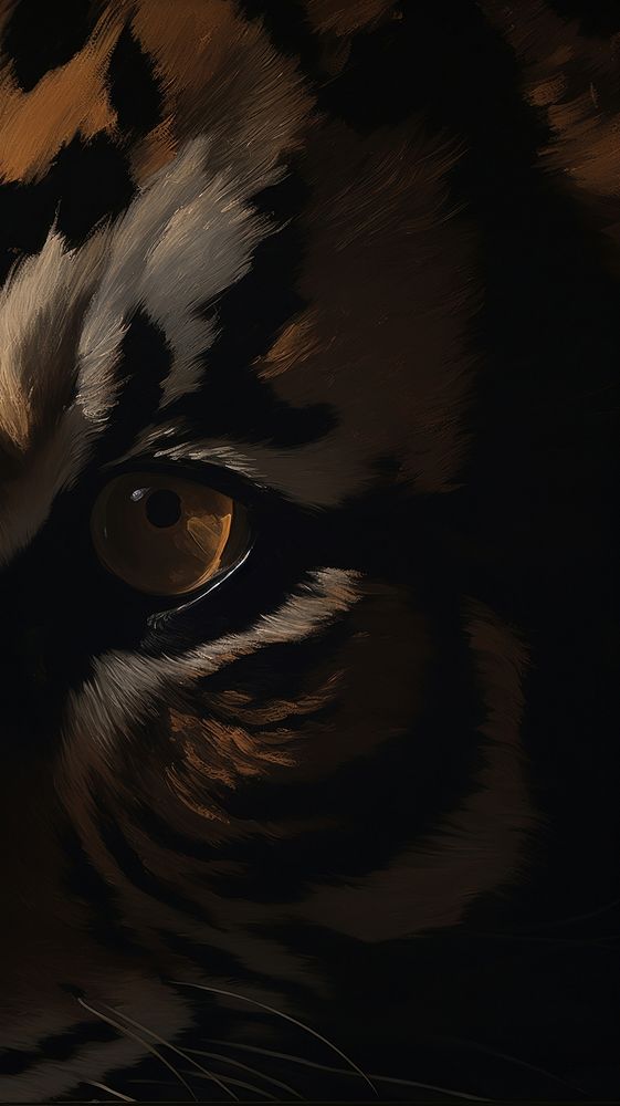 Acrylic paint of Tiger face tiger wildlife animal.