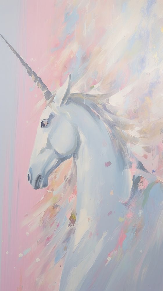Acrylic paint of Unicorn face painting animal mammal.