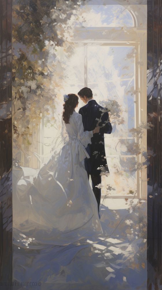 Acrylic paint of wedding painting dress adult.