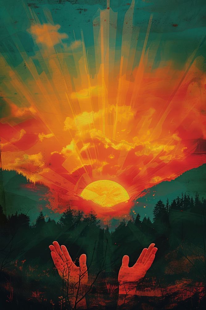 Cover book beautiful magic sunset | Premium Photo Illustration - rawpixel