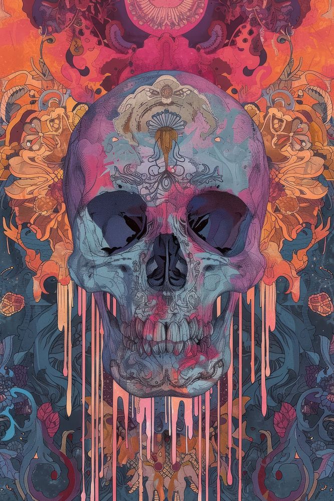 Cover book of skull art painting spirituality.