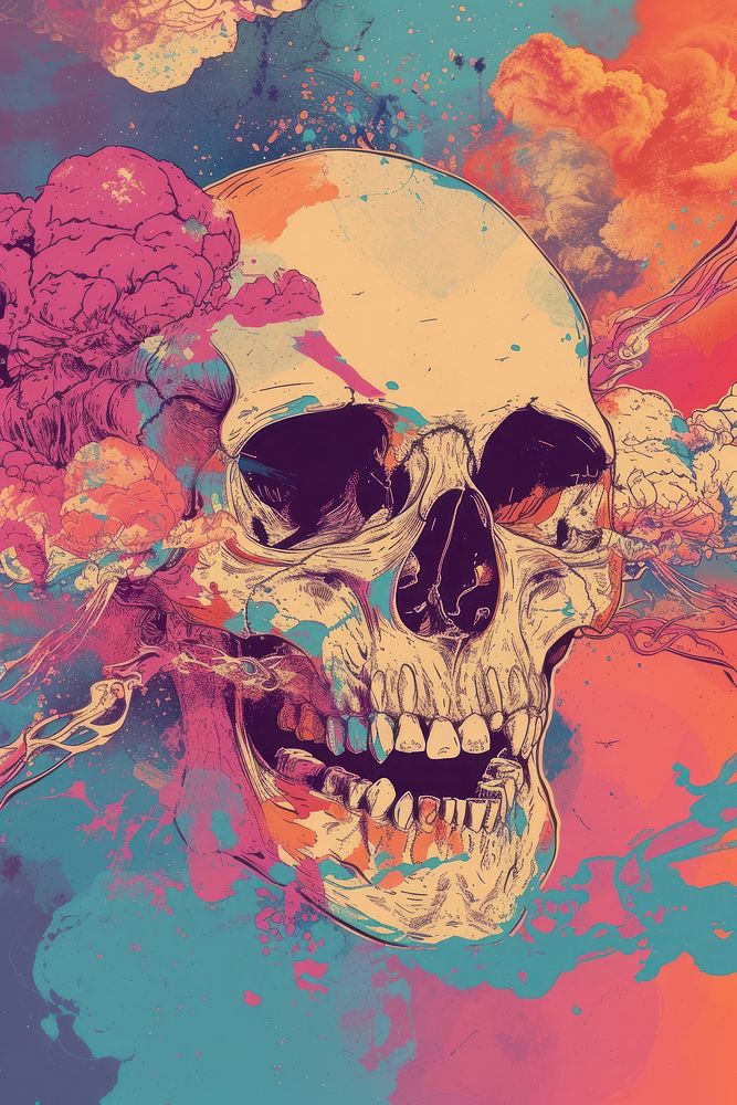Cover book of skull art painting creativity.