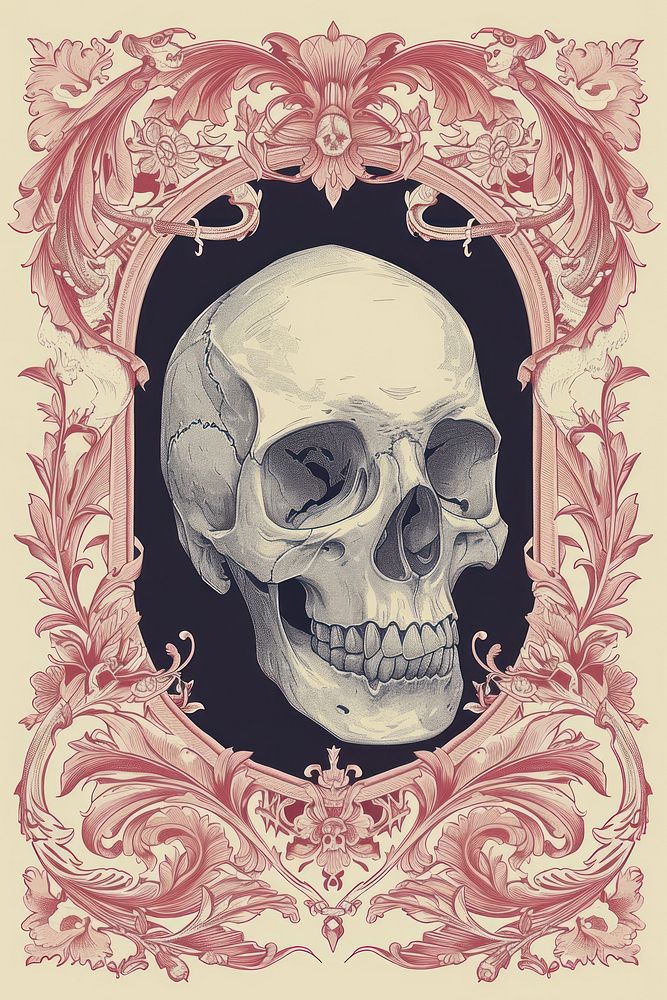 Cover book of skull art pattern drawing.
