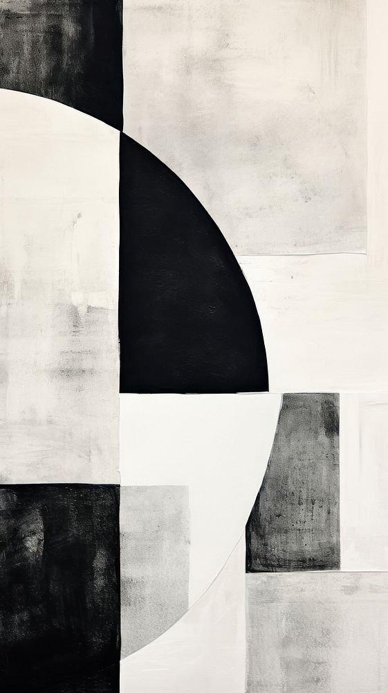 Black and white abstract collage shape.