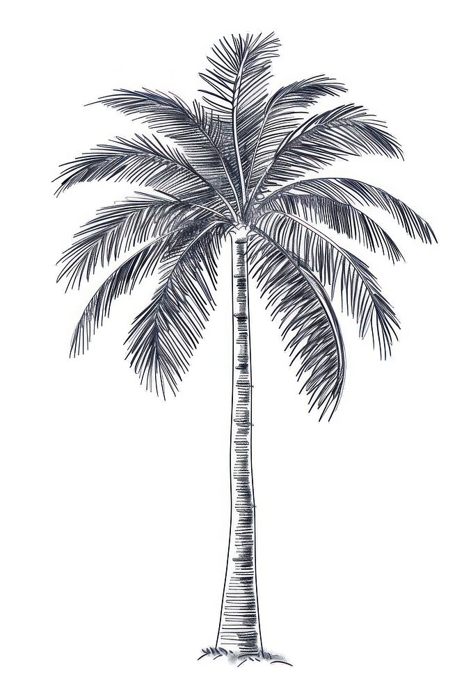 Palm tree drawing sketch plant.
