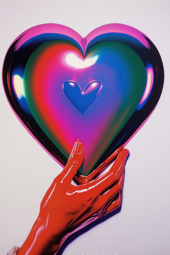 Heart hand vibrant color creativity.