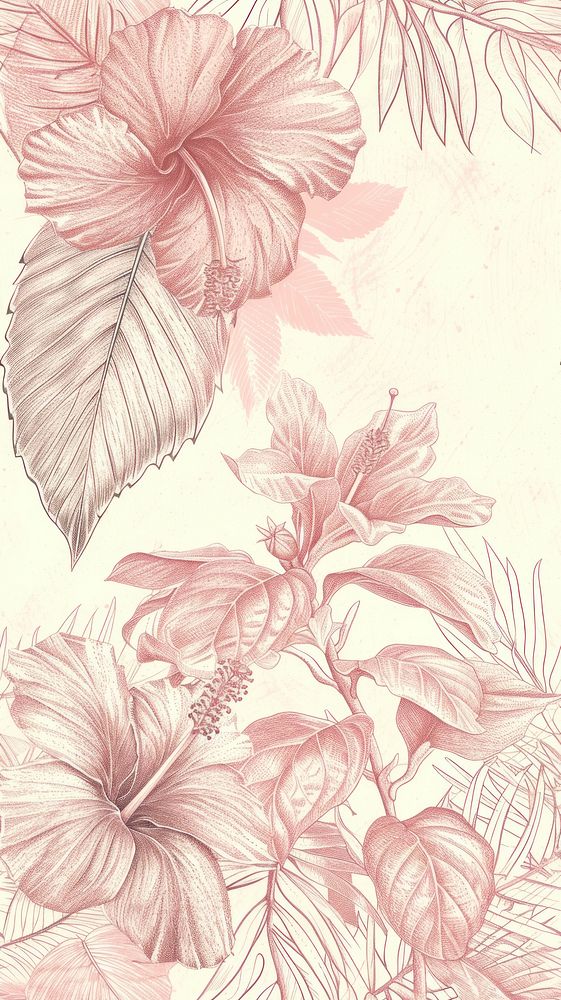Realistic vintage drawing of phoenix flower sketch backgrounds.