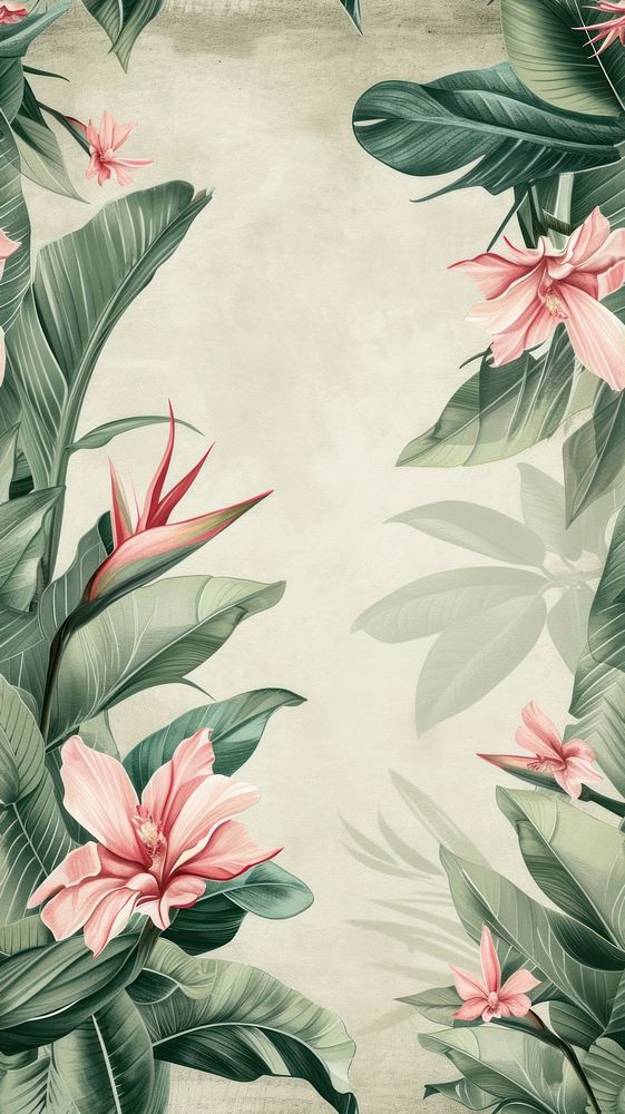 Realistic vintage drawing of phoenix flower backgrounds pattern.