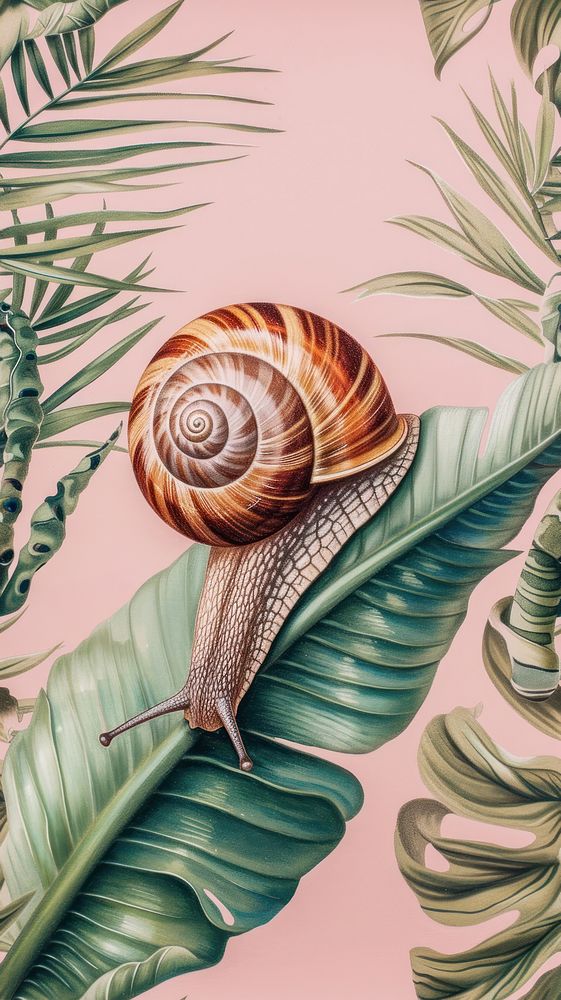 Realistic vintage drawing of snail animal invertebrate gastropod.