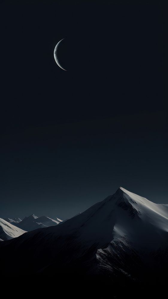 Mountain and moon astronomy outdoors nature.